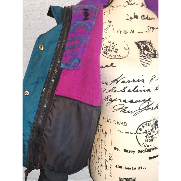 Vtg Columbia 80s Bugaboo Ski Coat MED Gray Purple 2pc Aztec Jacket Retro - Picture 11 of 15